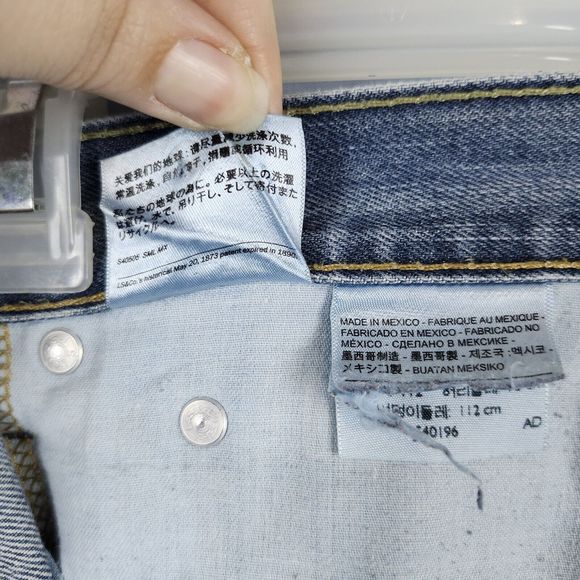 Levis 514 Jeans Blue Denim Straight Med Wash Casual Work Distressed Mens 38x30 - Picture 14 of 16